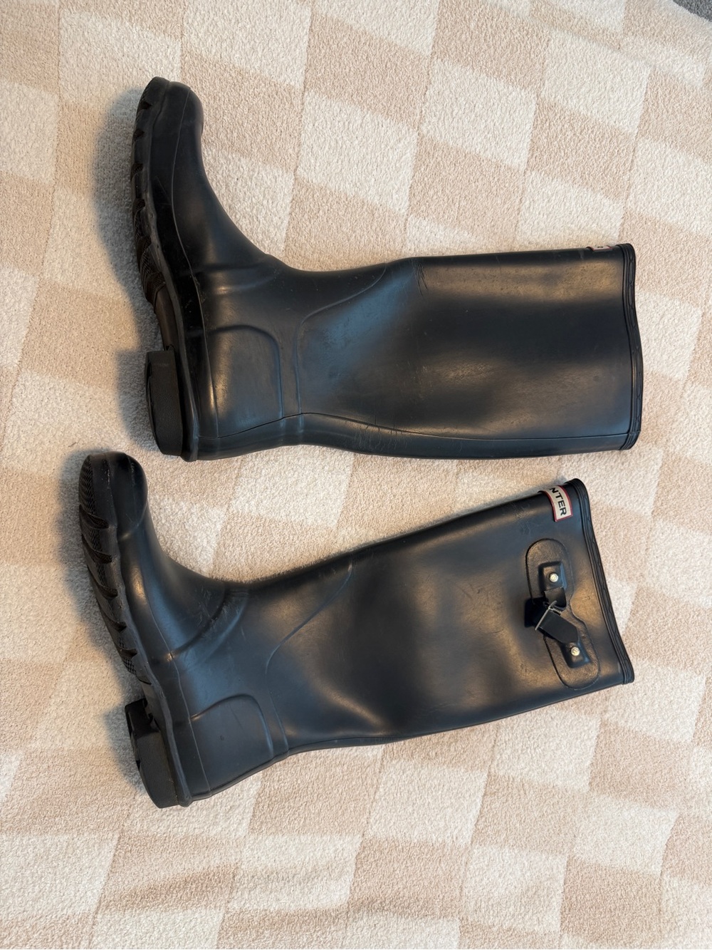 Hunter Black and Cream Rain Boot Liner Branding - UK 7